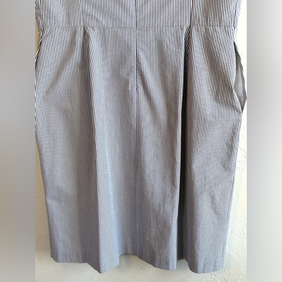 Brooks Brothers Blue/White Striped Classic Preppy Minimalist Summer Dress Sz 14 - Picture 8 of 12